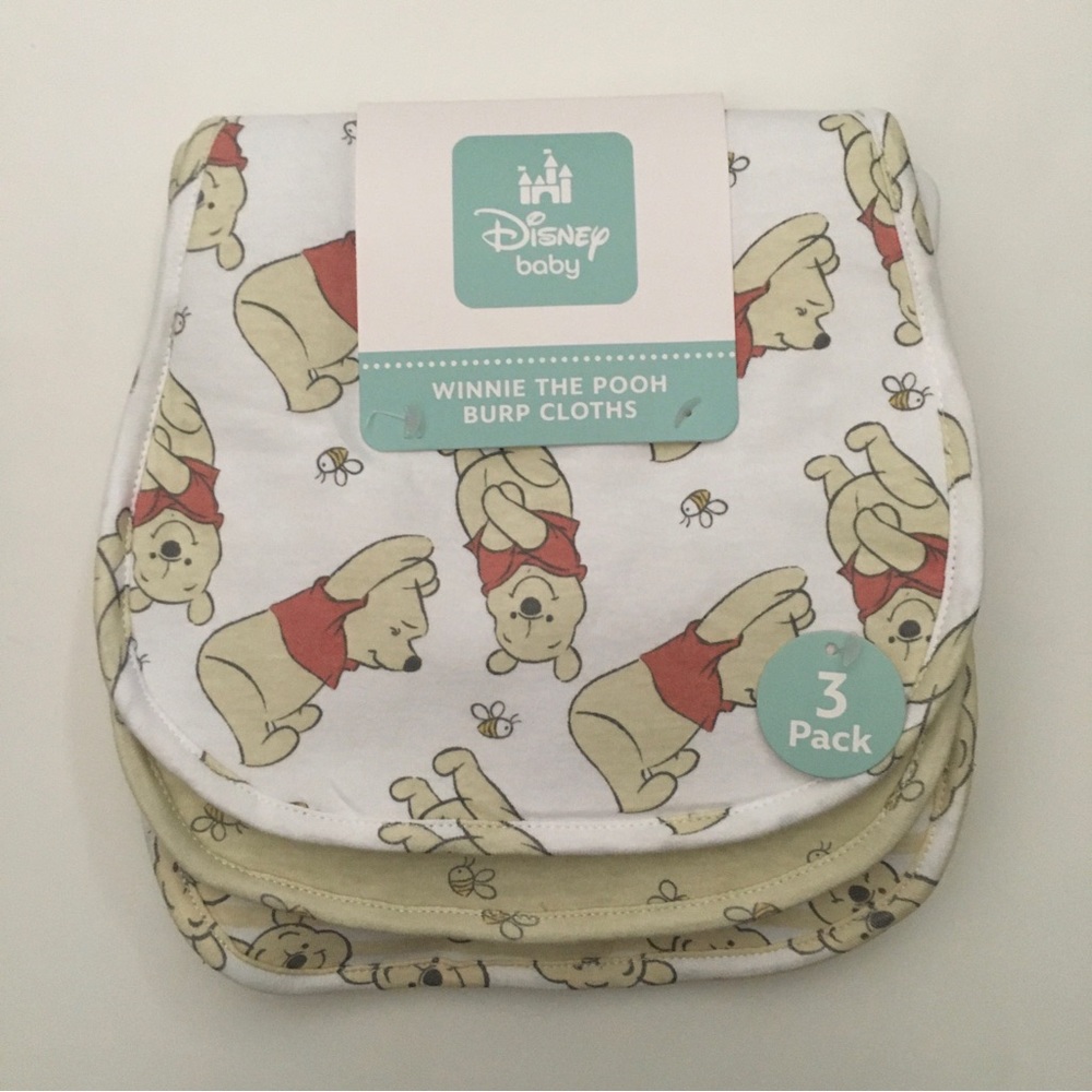 Burp Cloths 3 pack Winnie the Pooh Theme NEW | Disney Baby